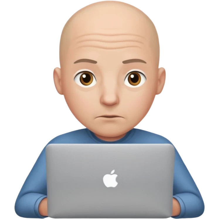 bald guy with macbook emoji
