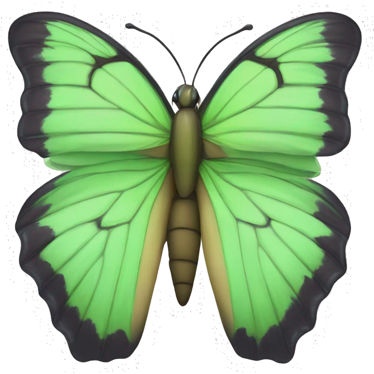 mariposa monarca verde en una flor emoji