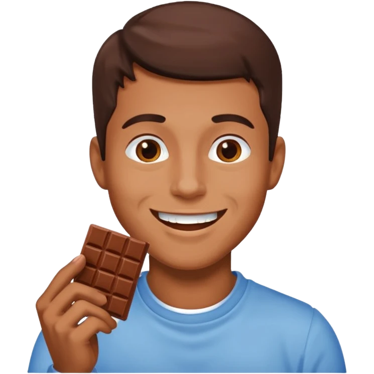 man eating chocolate emoji