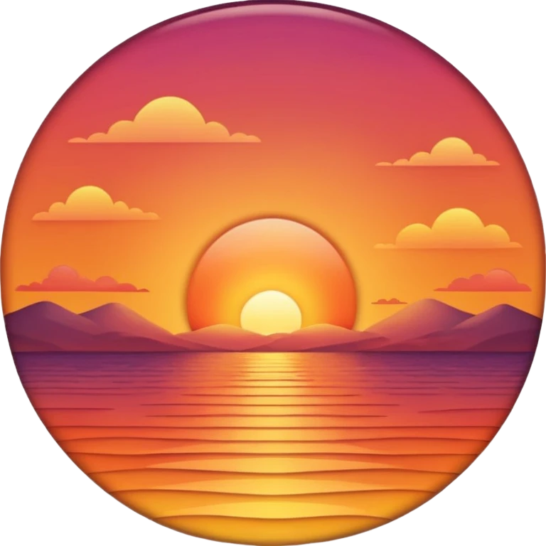 unset over horizon, rounded shapes, warm glowing colors, soft shading emoji