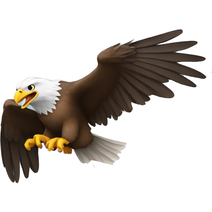 Flying Eagle with lense looking at letter emoji