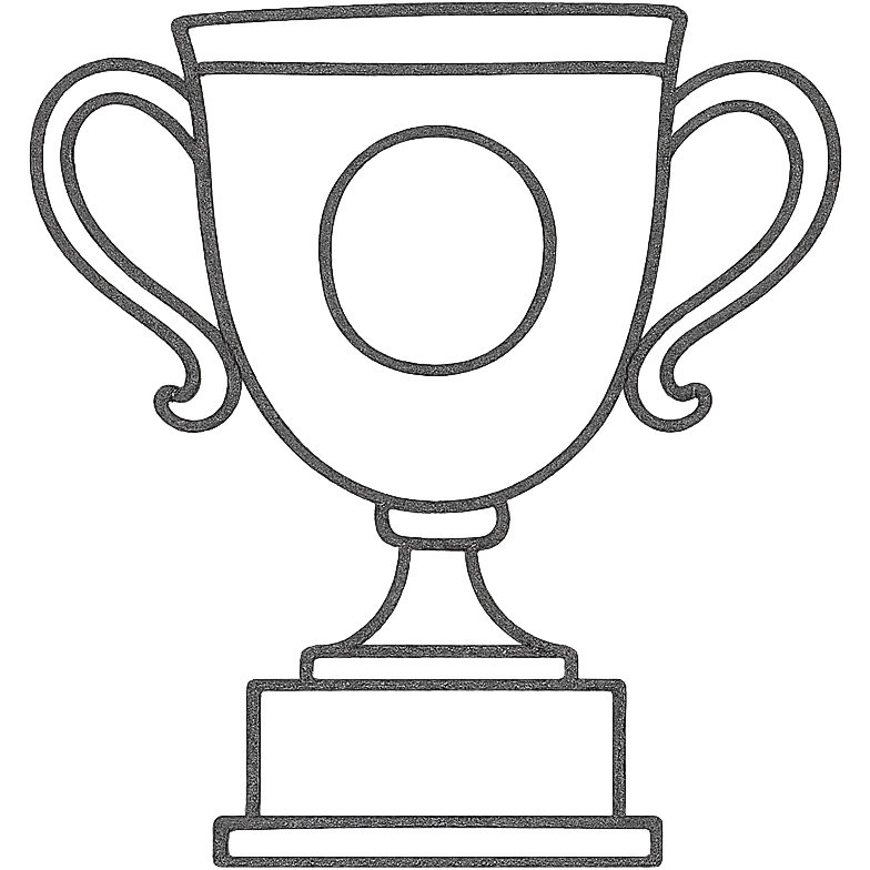 hand drawn outlined trophy icon with no fill emoji