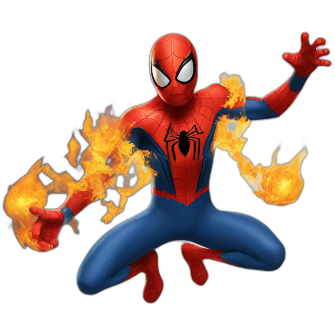 spider-man on fire emoji