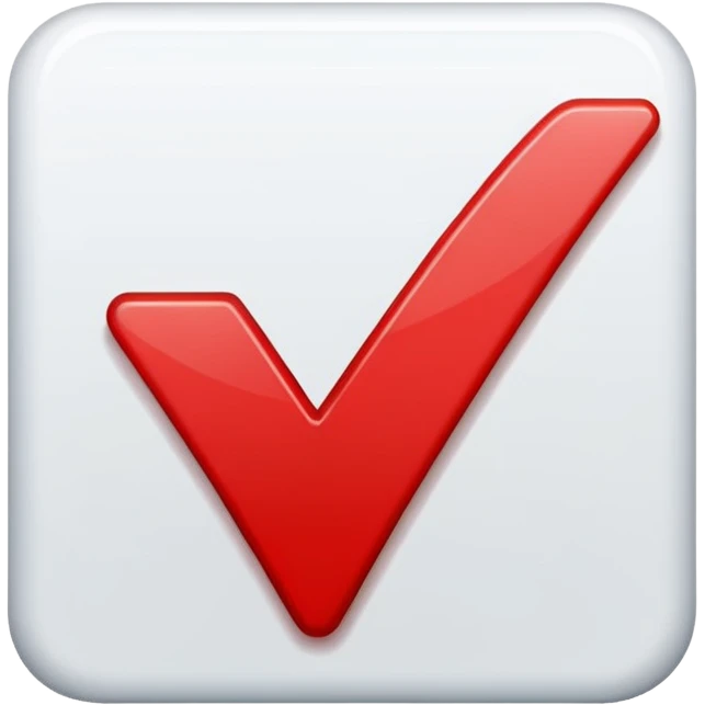 a red checkmark with a square emoji