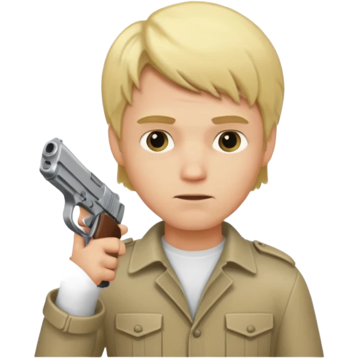 blonde male character with a handgun emoji
