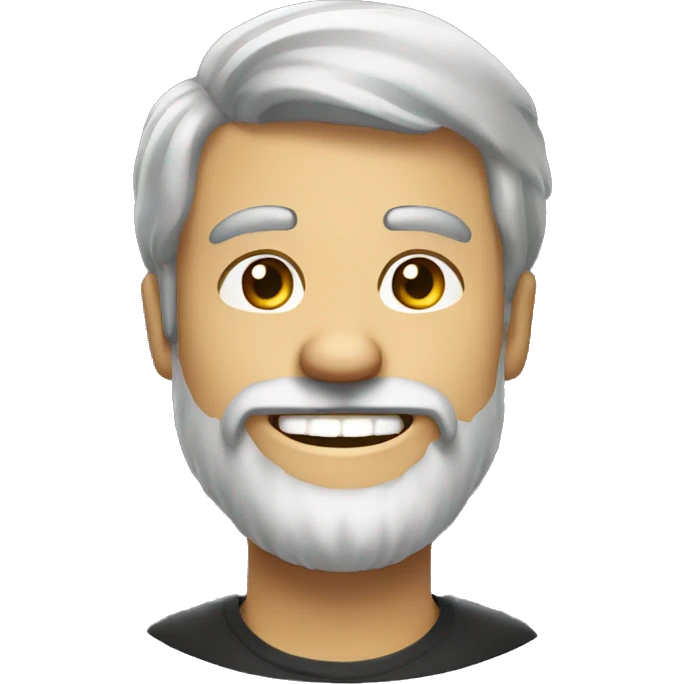 A bearded man grinning emoji