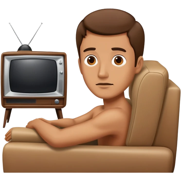 Guy watching the TV emoji
