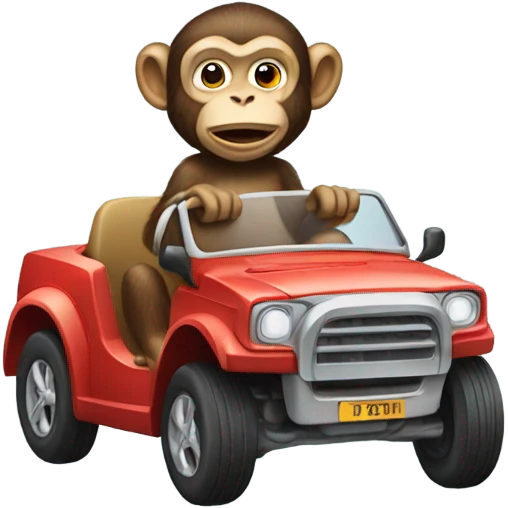 Monkey driving a car emoji