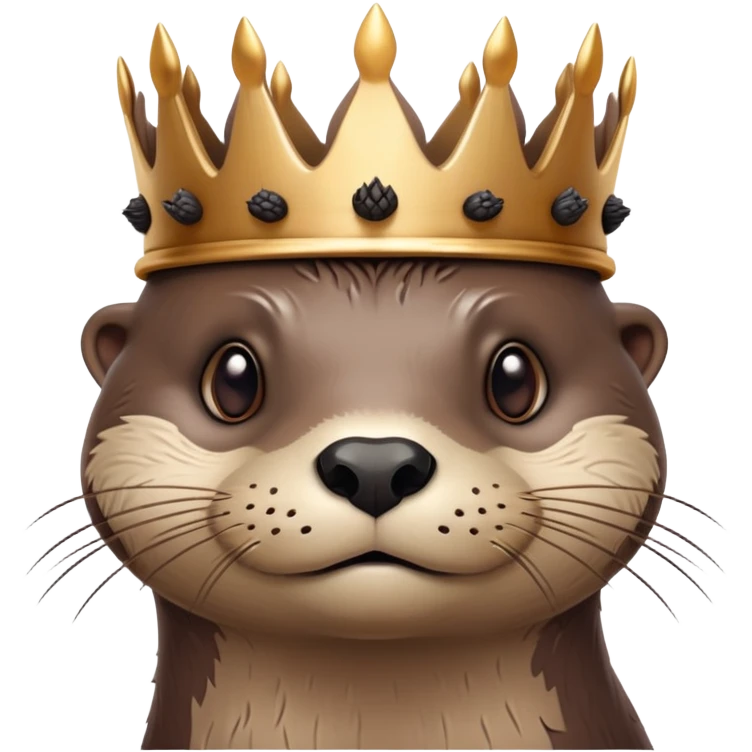 portrait of confused otter face with simple wooden thorny bramble crown, no leaves, no metal, just thorns emoji