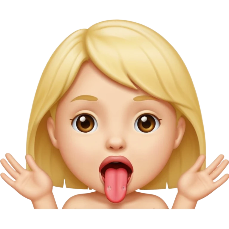 Female naked kid sticking out tongue emoji