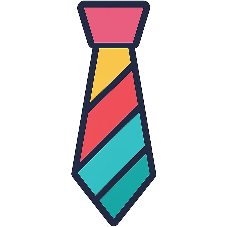 colorful outlined necktie icon emoji