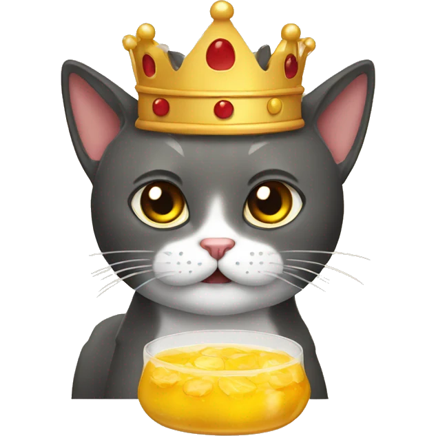 Gato con cara de enojado con corona emoji