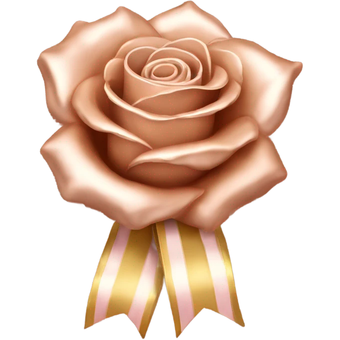 rose gold sash with the words “Happy Birthday”.  emoji
