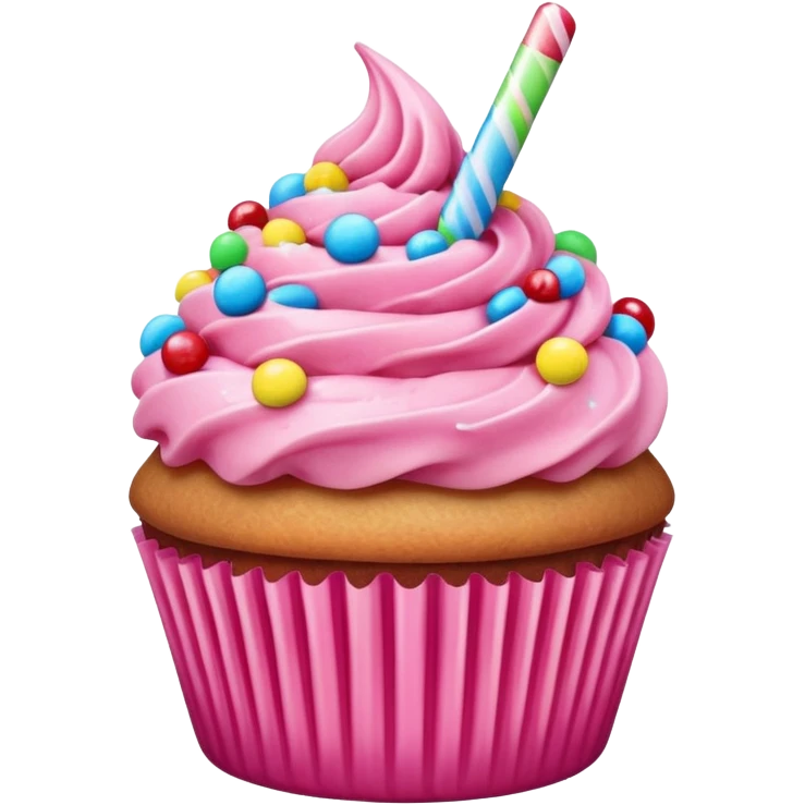 Cupcake with pink icing emoji