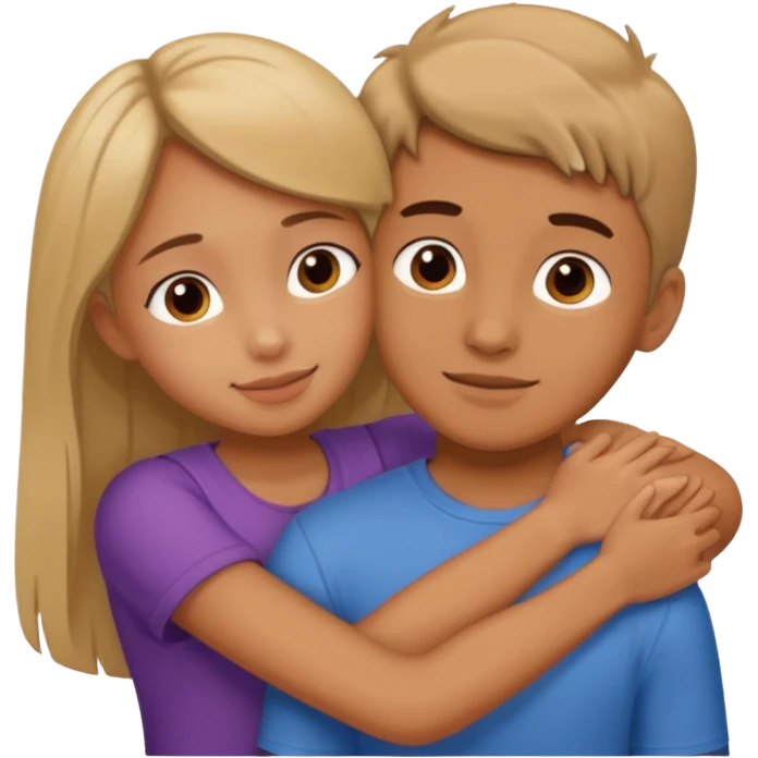 Girl hugging boy emoji
