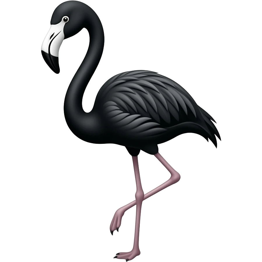 Black flamingo in heart emoji
