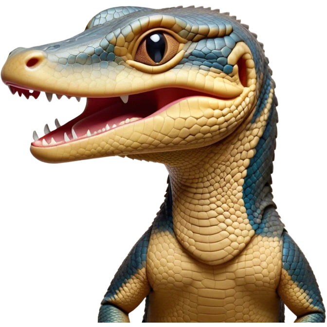 Cinematic Realistic Cute Yawning Monitor Lizard Portrait Emoji, Head tilted slightly with a dramatic, wide-open yawn, showcasing a soft, textured scaled hide with subtly drooping features and half-closed, drowsy eyes, rendered with meticulous natural detail and warm shadows, high shine, relaxed yet expressive, styled with a dash of desert charm, soft glowing outline, capturing the essence of a sleepy yet affectionate monitor lizard that appears ready to stretch out for a restful nap! emoji