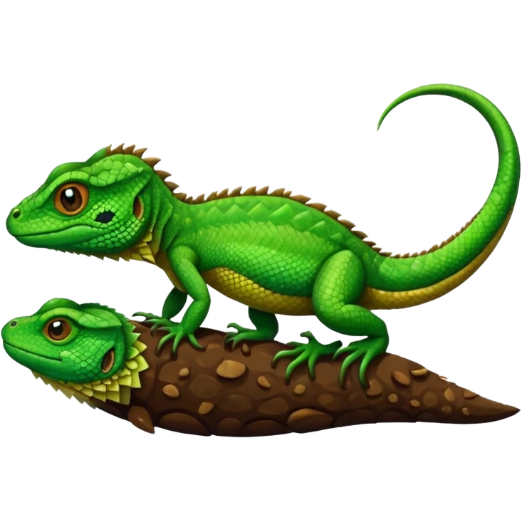 Lizard eating poop emoji
