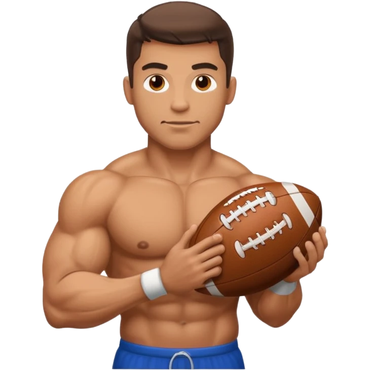 buff man with a football  emoji