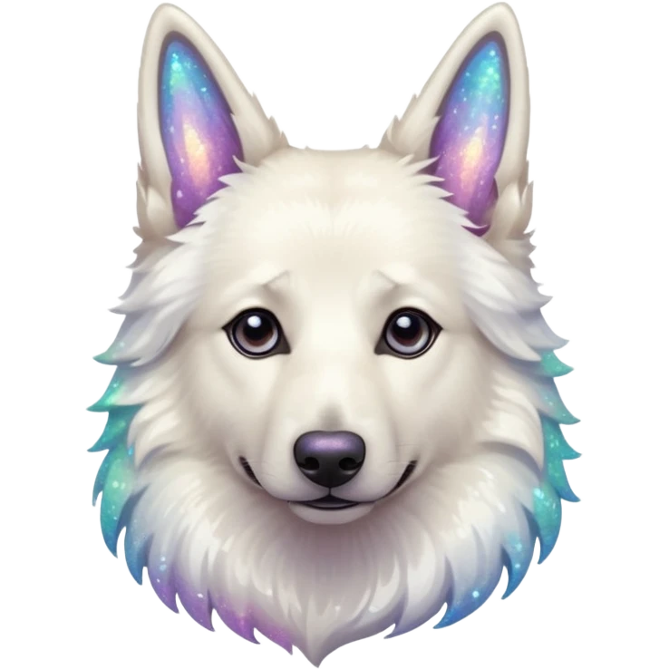 White belgian Shepard feels Like a Glitter fairy emoji