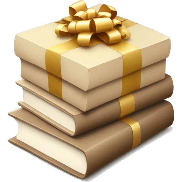 a stack of beautiful beige books with a gift emoji