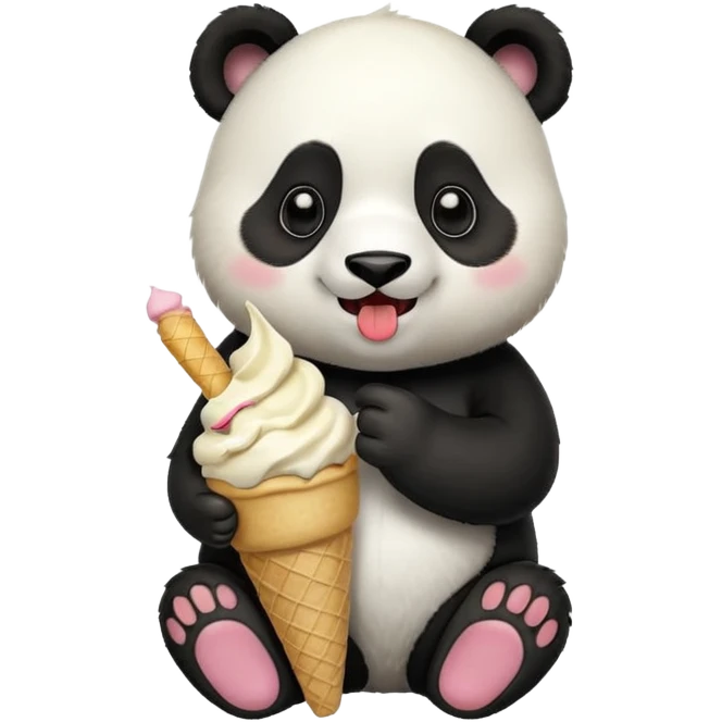Panda eating ice cream emoji