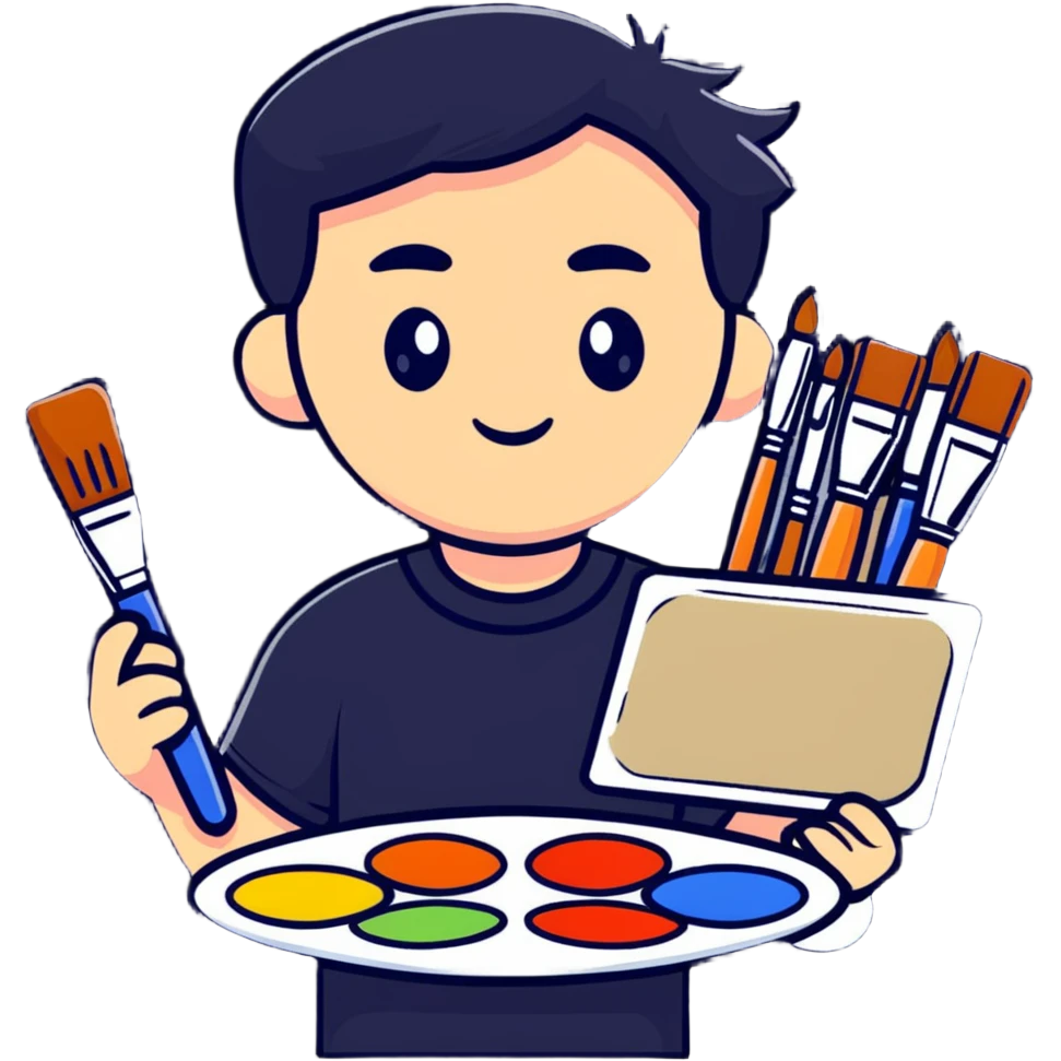 artist with palette and paintbrushes emoji