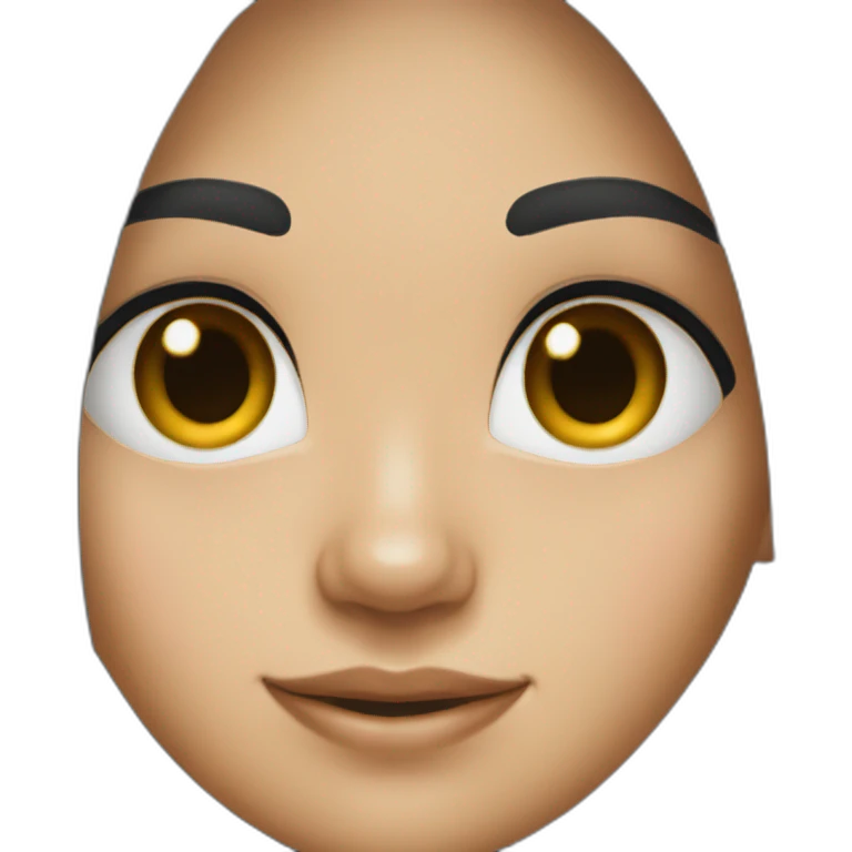 Straight long black hair girl , black eyes emoji