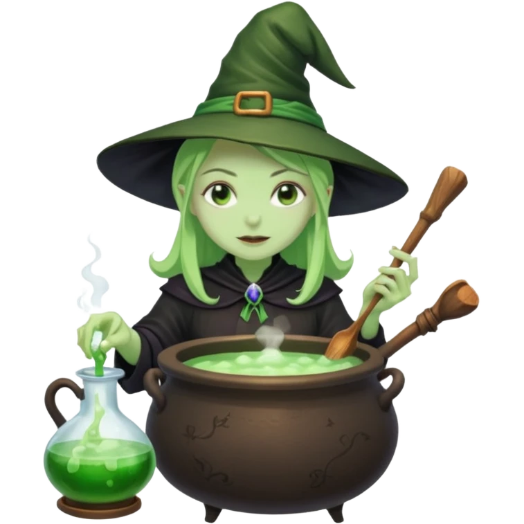green witch cooking potion emoji
