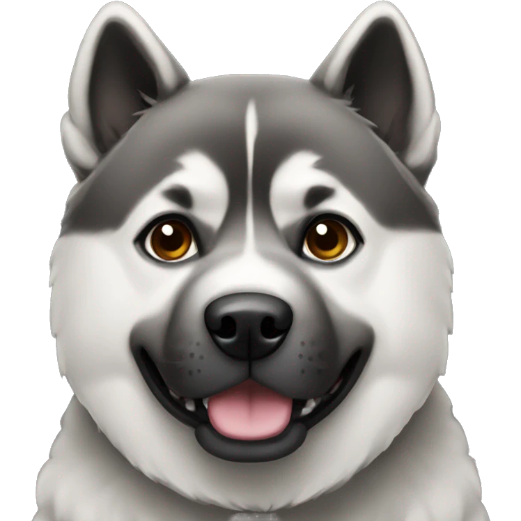 Black and gray American Akita dog emoji