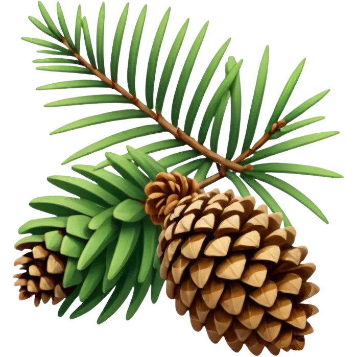 pine needle and cone emoji, green emoji