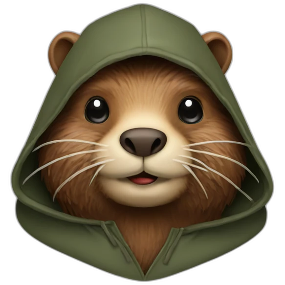 Beaver with hood emoji