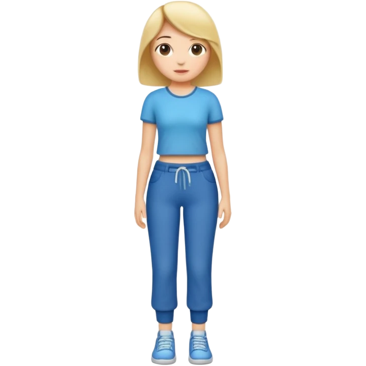 A short girl with full pants emoji