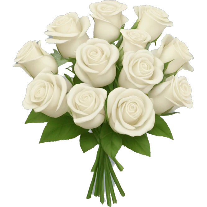 bouquet of white roses emoji