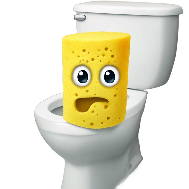 Sponge in a toilet emoji