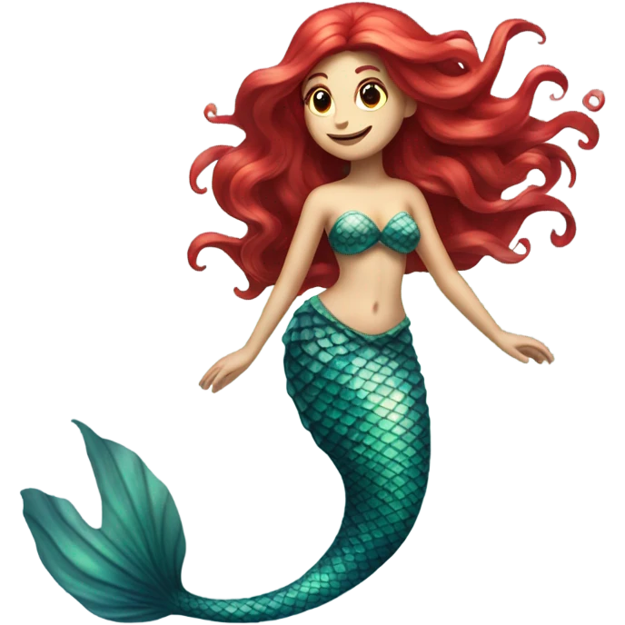 Mermaid with red hair emoji