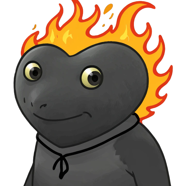 Black heart on fire  emoji