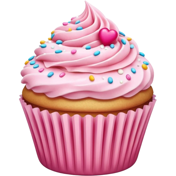 Cupcake with pink icing emoji