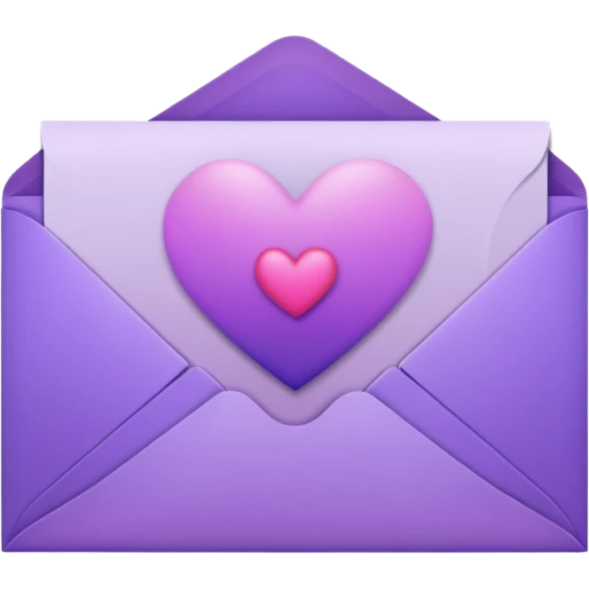 aesthetic envelope with letter and heart in purple gradient emoji