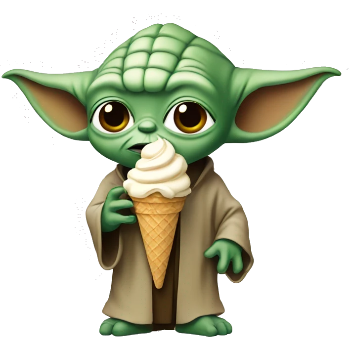 Yoda eating ice cream emoji