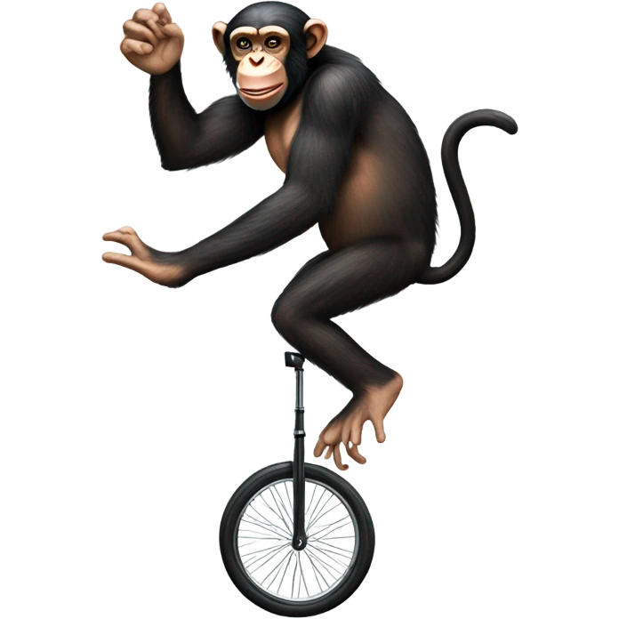 Chimpanzee on a tall unicycle emoji