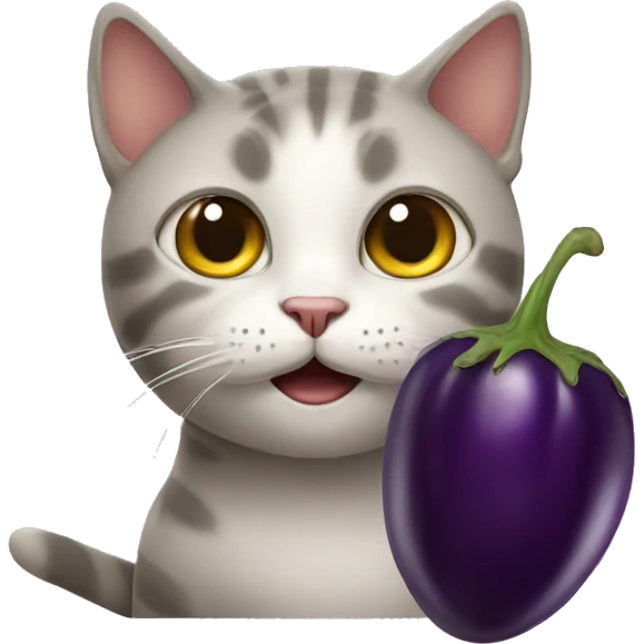 Cat with a eggplant emoji