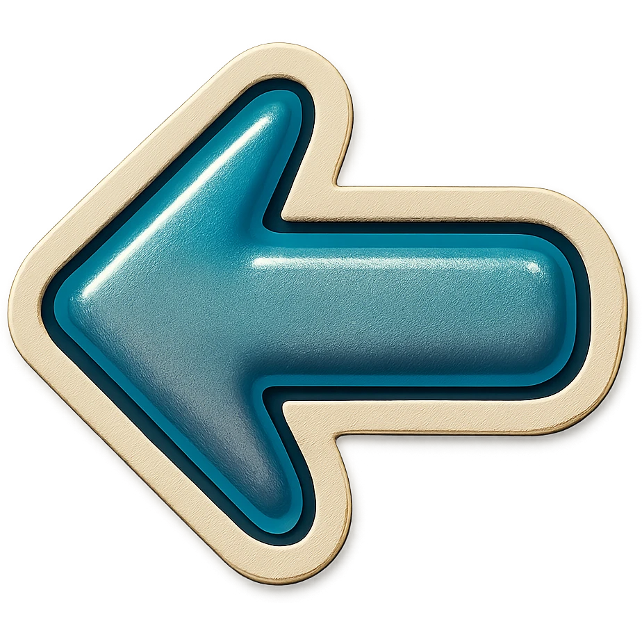 A gray arrow pointing to the left sticker with a vintage design and bright colors emoji