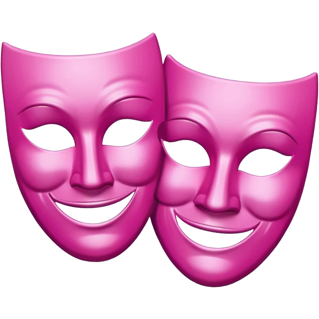 Happy and sad masks theater in pink  emoji
