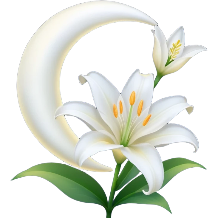 Crescent moon and lilly emoji