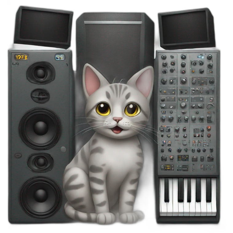 Cat in the music studio emoji