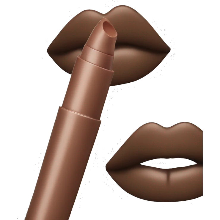 Lip gloss stick brown emoji