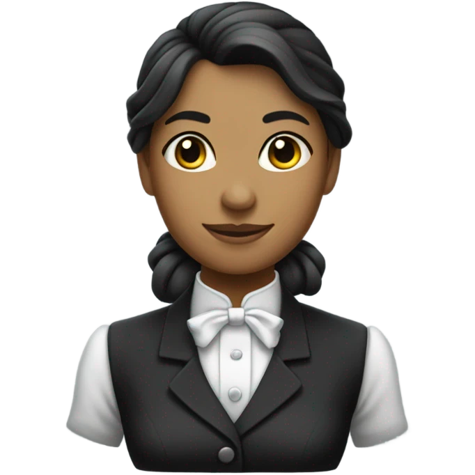 female butler with hair in ponytail emoji