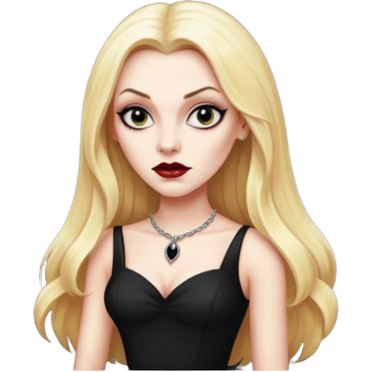 Vampira with long blonde hair emoji