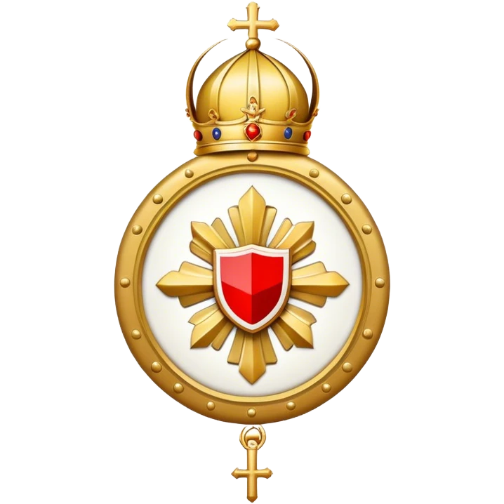 Pope's emblem with a touch of red emoji
